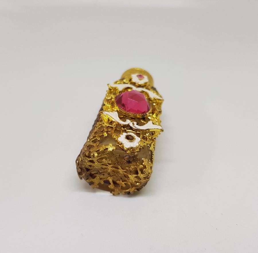 ÜZERİ ALTIN VERMEYLİ ANTİKA KAPAKLI KOKULUK