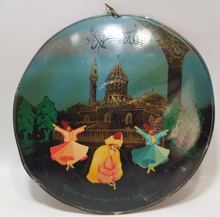 KONYA İŞİ EL BOYAMA ANTİKA DUVAR TABAĞI