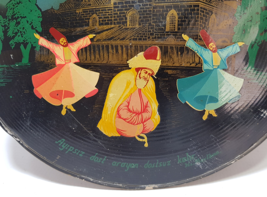 KONYA İŞİ EL BOYAMA ANTİKA DUVAR TABAĞI