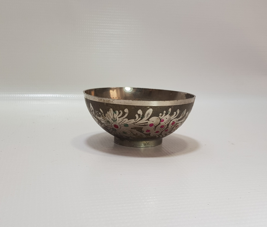 İÇİ AYETLERLE DEKORLU ANTİKA ŞİFA TASI