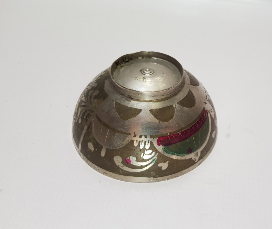 İÇİ AYETLERLE DEKORLU ANTİKA ŞİFA TASI