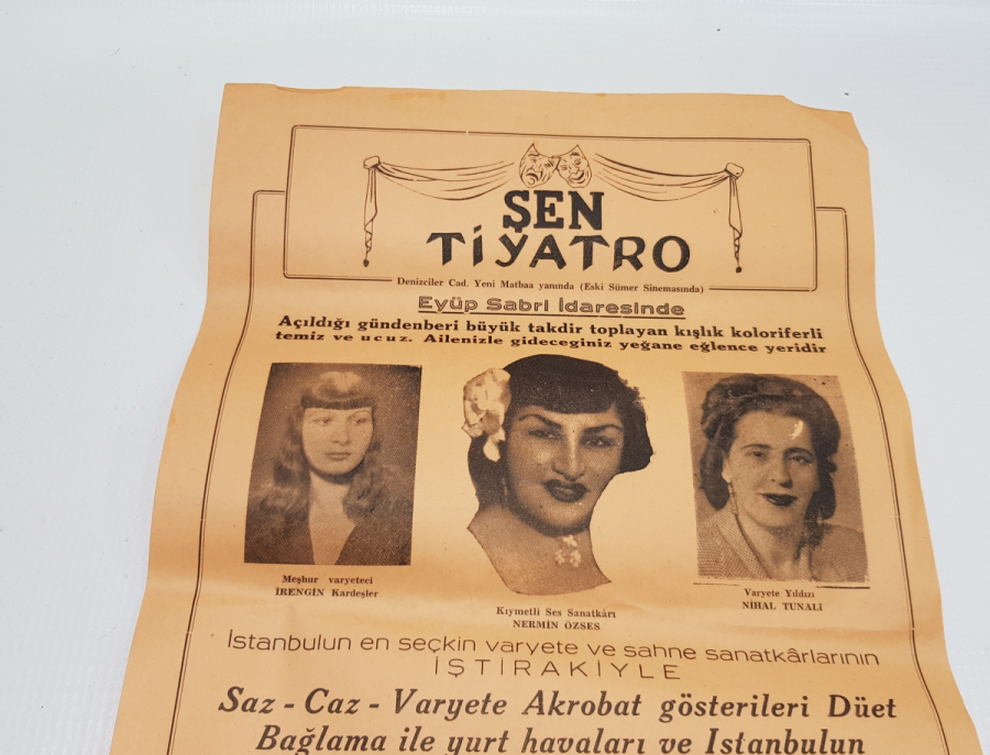 ÇOK NADİR ANTİKA ŞEN TİYATRO AFİŞİ