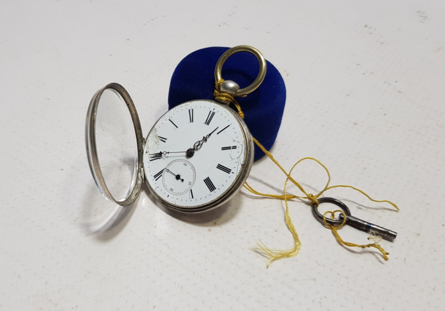 OSMANLI DÖNEMİ GÜMÜŞ KASA ARKADAN KURMALI CEP SAATİ