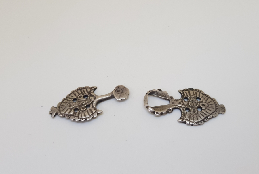 ÜZERİ TUĞRALI OSMANLI DÖNEMİ NADİR GÜMÜŞ GELİN CEPKENİ DÜĞMESİ