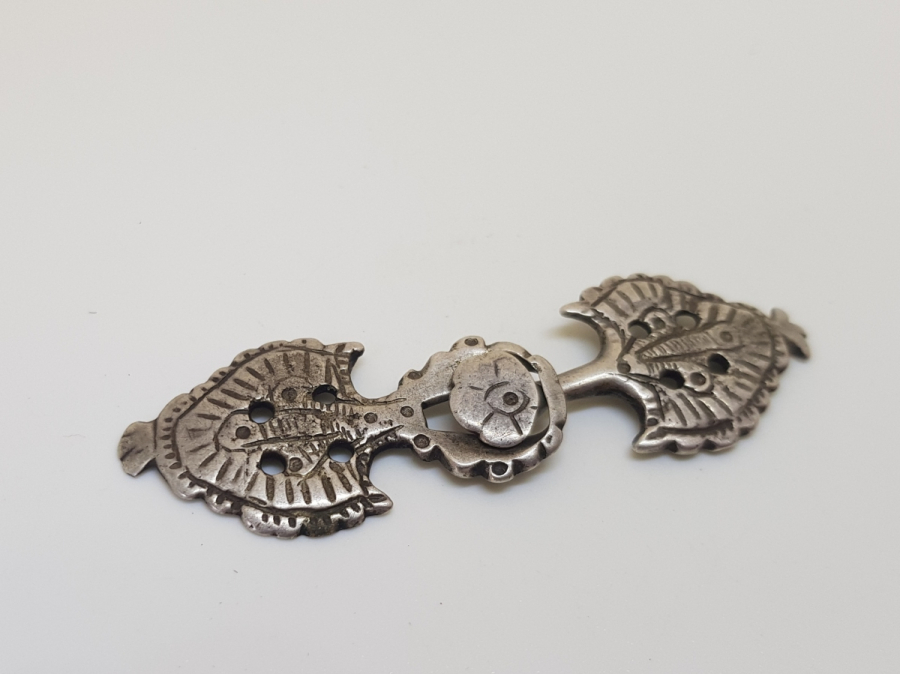 ÜZERİ TUĞRALI OSMANLI DÖNEMİ NADİR GÜMÜŞ GELİN CEPKENİ DÜĞMESİ