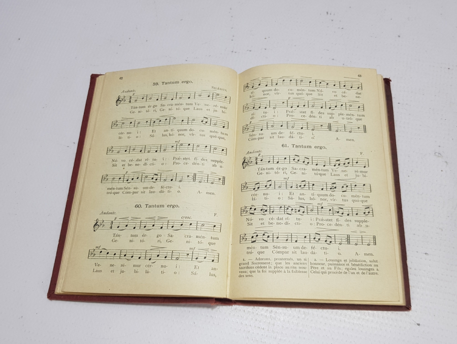 1922 TARİHLİ DİNİ İÇERİKLİ FRANSIZCA MÜZİK DEFTERİ