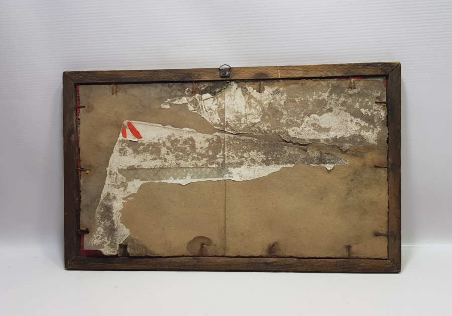 HÜSEYİN KETEBELİ VAV KAYIĞI FORMUNDA KELİME-İ ŞEHADET YAZILI CAM ALTI HAT LEVHA