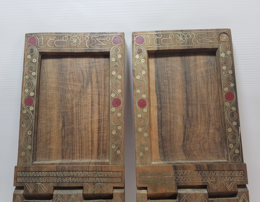 OSMANLI DÖNEMİ ÜZERİ OSMANLICA YAZILI VE TARİHLİ GÜMÜŞ İŞLEMELİ ÇOK NADİR ÇİFT FOTOĞRAFLIK