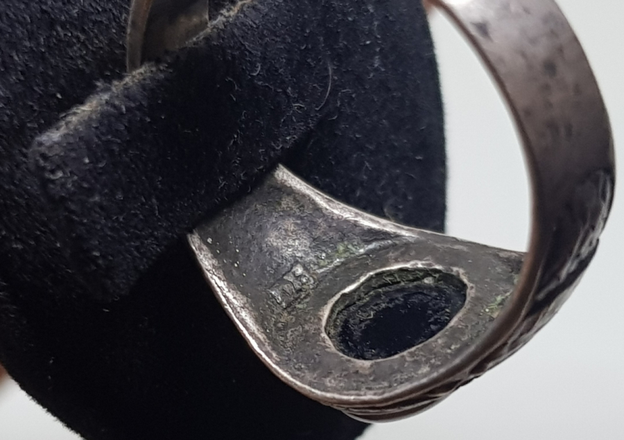 KABE-İ ŞERİF GÖRSELLİ VE AKİK TAŞLI GÜMÜŞ YÜZÜK