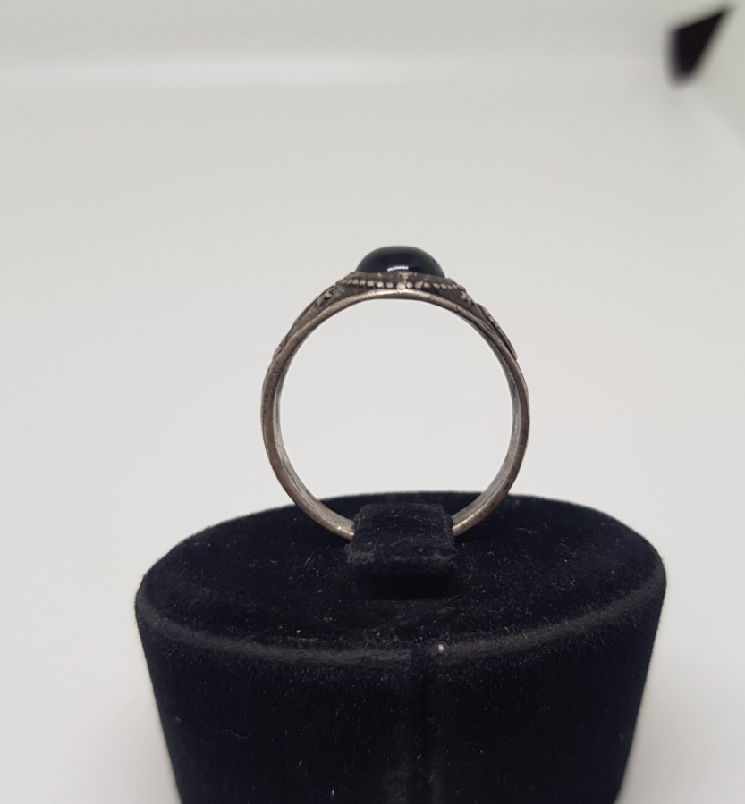 KABE-İ ŞERİF GÖRSELLİ VE AKİK TAŞLI GÜMÜŞ YÜZÜK