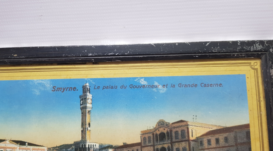 OSMANLI DÖNEMİ İZMİR KONAK SAAT KULESİ GÖRSELLİ BÜYÜK BOY KARTPOSTAL PANO