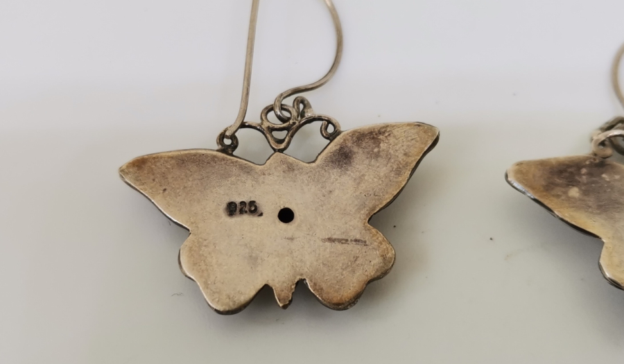 KELEBEK FORMLU ÖZEL YAPIM GÜMÜŞ KOLYE KÜPE YAPIMI