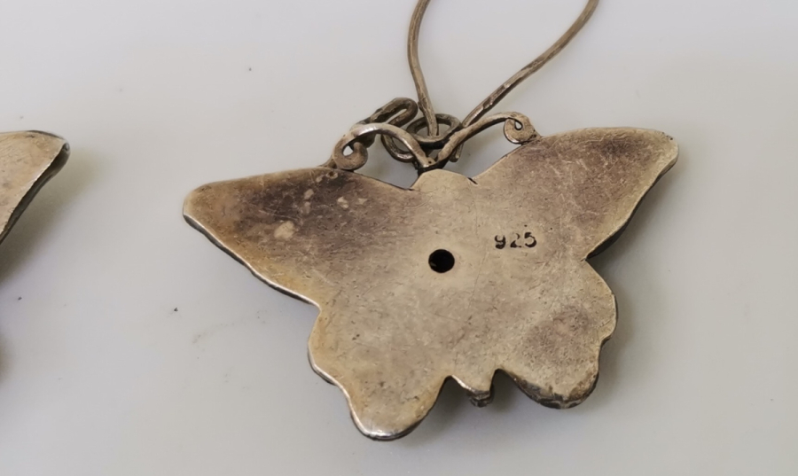 KELEBEK FORMLU ÖZEL YAPIM GÜMÜŞ KOLYE KÜPE YAPIMI