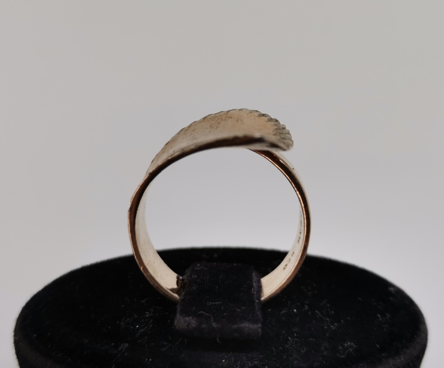 KALEM İŞÇİLİKLİ VE ALTIN KAPLAMA ÖZEL YAPIM SANATÇI İŞİ GÜMÜŞ YÜZÜK