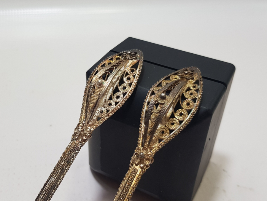 TELKARİ İŞÇİLİKLİ EL YAPIMI GÜMÜŞ TATLI ÇATAL KAŞIĞI