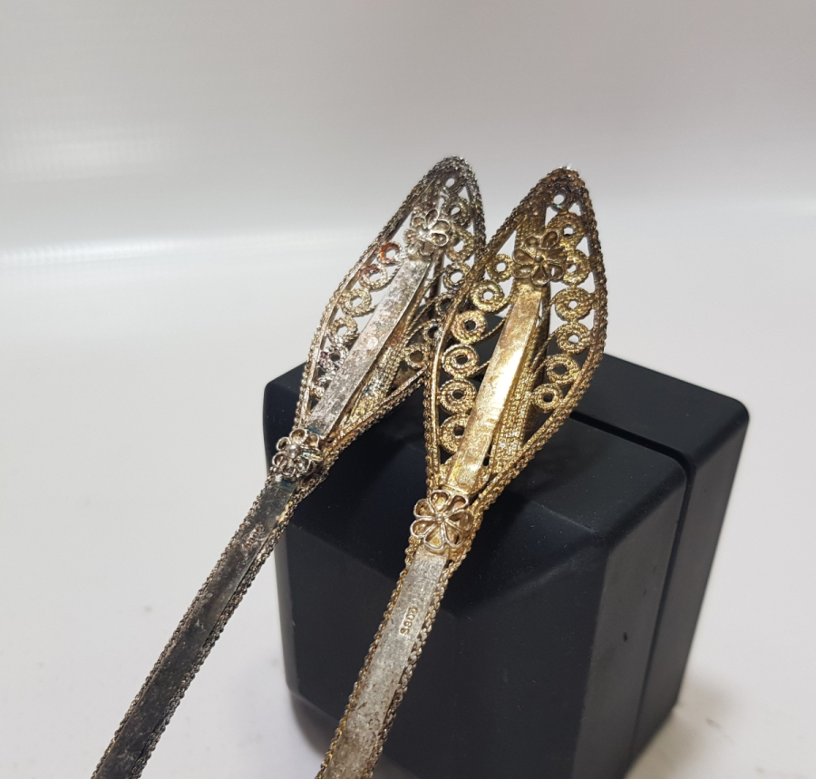 TELKARİ İŞÇİLİKLİ EL YAPIMI GÜMÜŞ TATLI ÇATAL KAŞIĞI