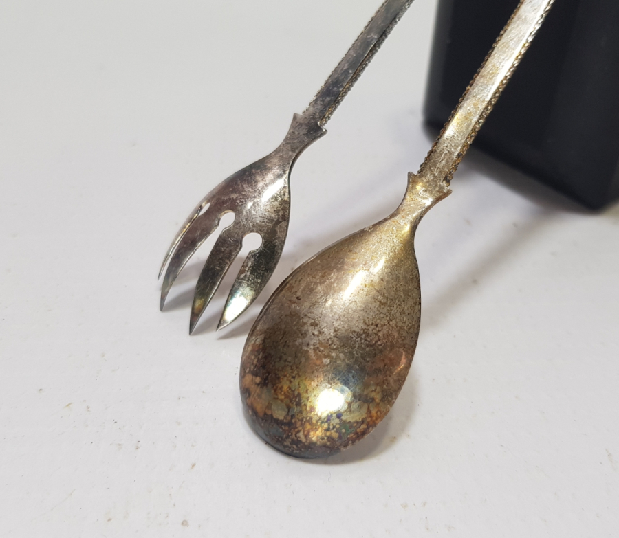 TELKARİ İŞÇİLİKLİ EL YAPIMI GÜMÜŞ TATLI ÇATAL KAŞIĞI