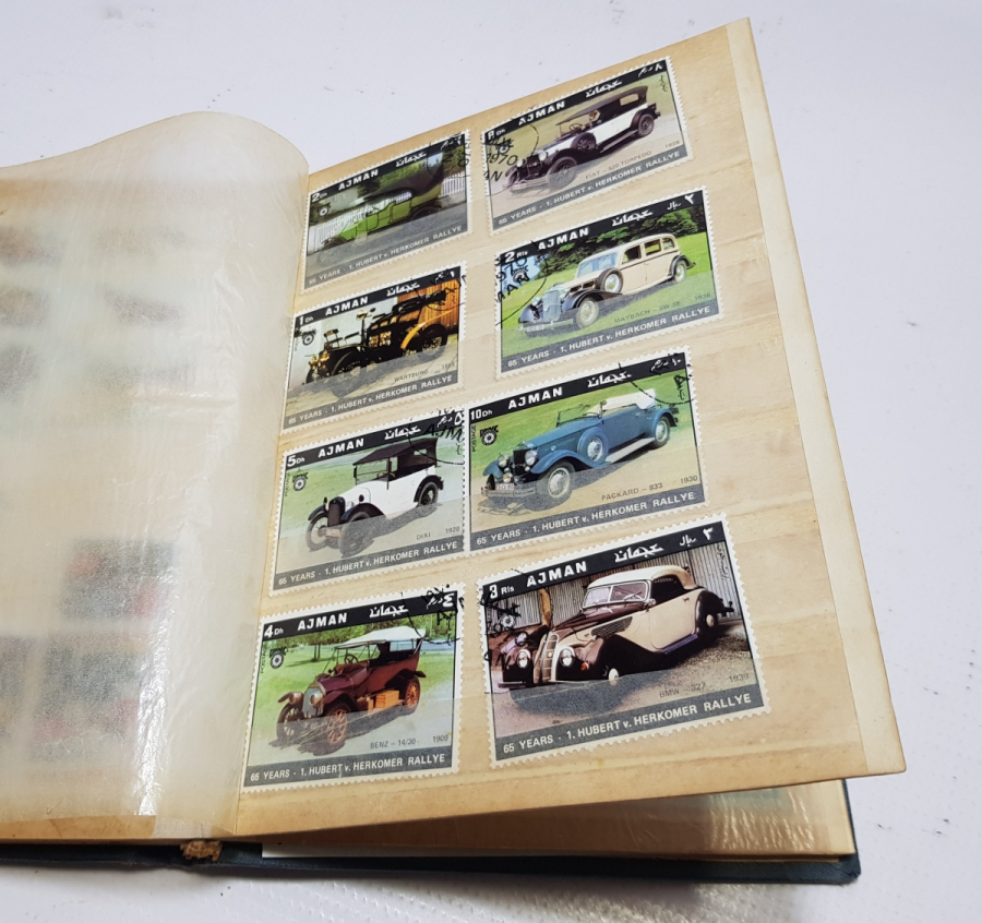 İÇİNDE PULLAR BULUNAN ANTİKA PUL ALBÜMÜ