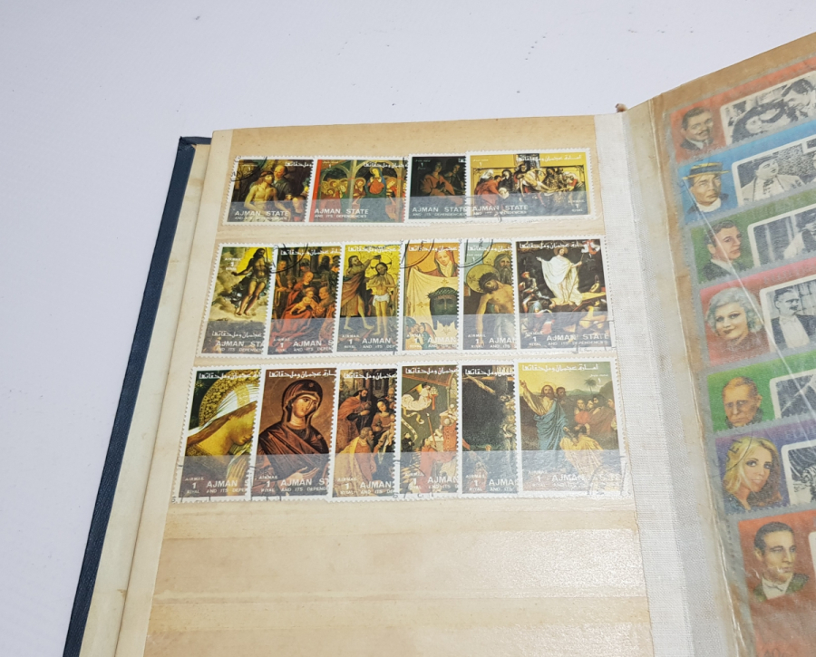 İÇİNDE PULLAR BULUNAN ANTİKA PUL ALBÜMÜ