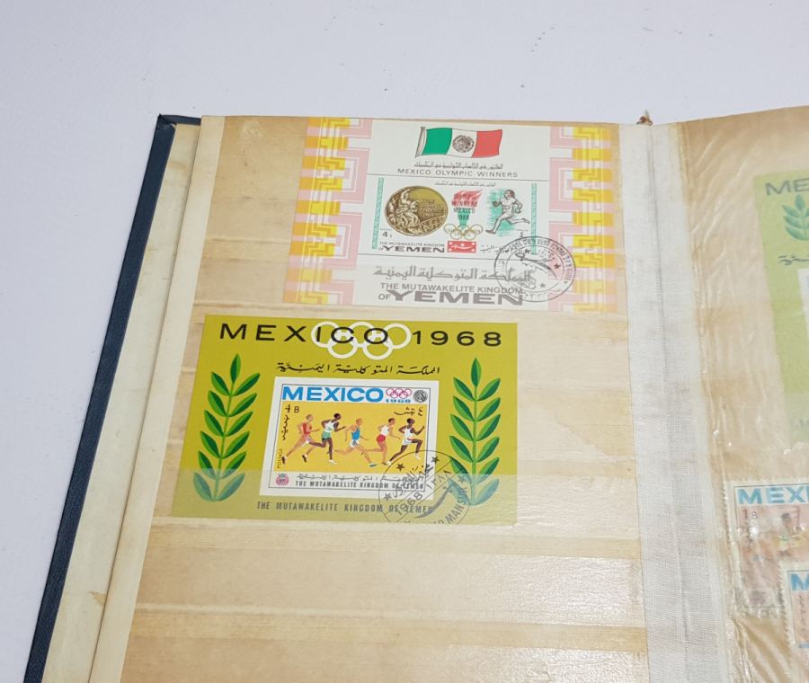 İÇİNDE PULLAR BULUNAN ANTİKA PUL ALBÜMÜ