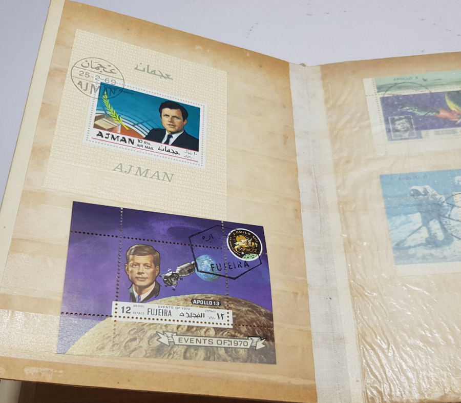 İÇİNDE PULLAR BULUNAN ANTİKA PUL ALBÜMÜ