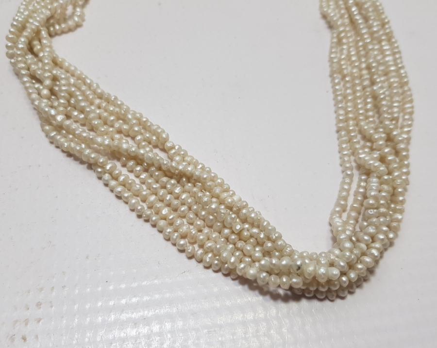 OSMANLI DÖNEMİ MERCANLI TAM TUR KUM İNCİ GERDANLIK