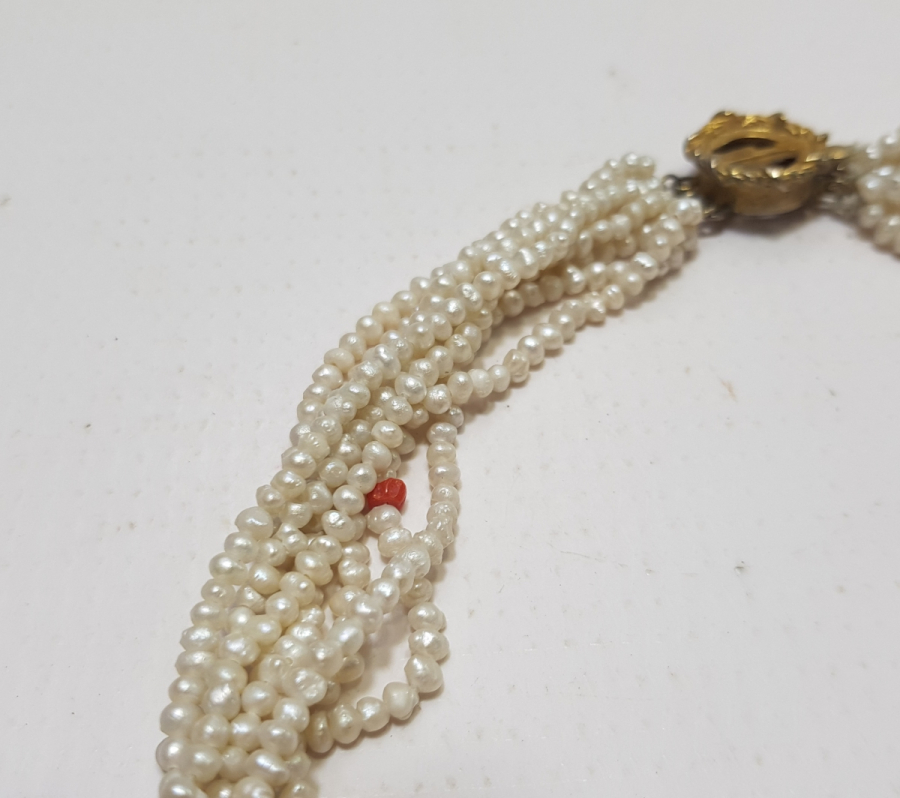 OSMANLI DÖNEMİ MERCANLI TAM TUR KUM İNCİ GERDANLIK