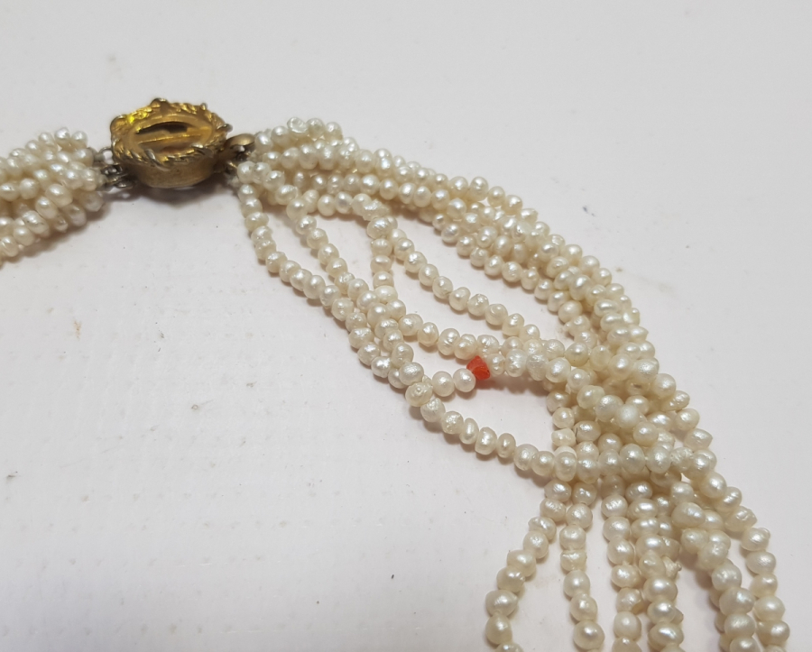 OSMANLI DÖNEMİ MERCANLI TAM TUR KUM İNCİ GERDANLIK