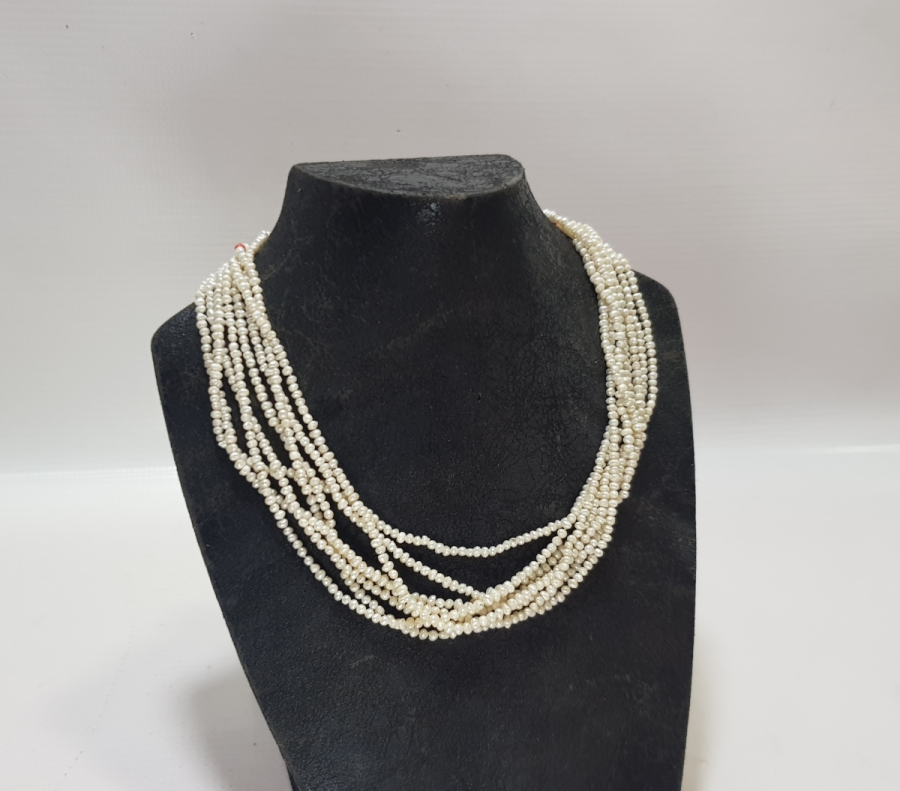 OSMANLI DÖNEMİ MERCANLI TAM TUR KUM İNCİ GERDANLIK