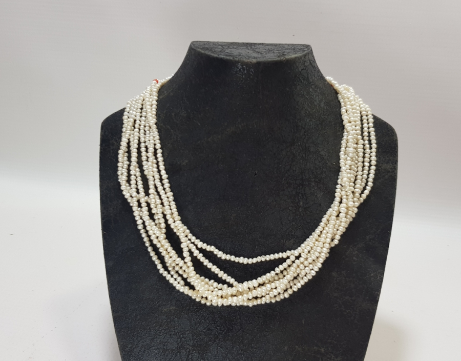 OSMANLI DÖNEMİ MERCANLI TAM TUR KUM İNCİ GERDANLIK