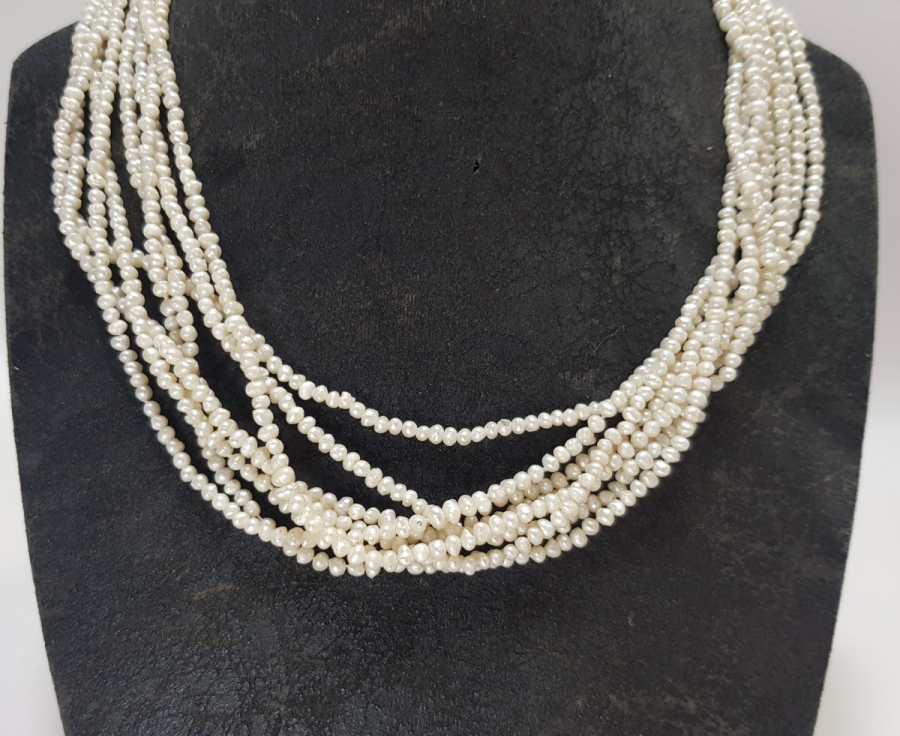 OSMANLI DÖNEMİ MERCANLI TAM TUR KUM İNCİ GERDANLIK