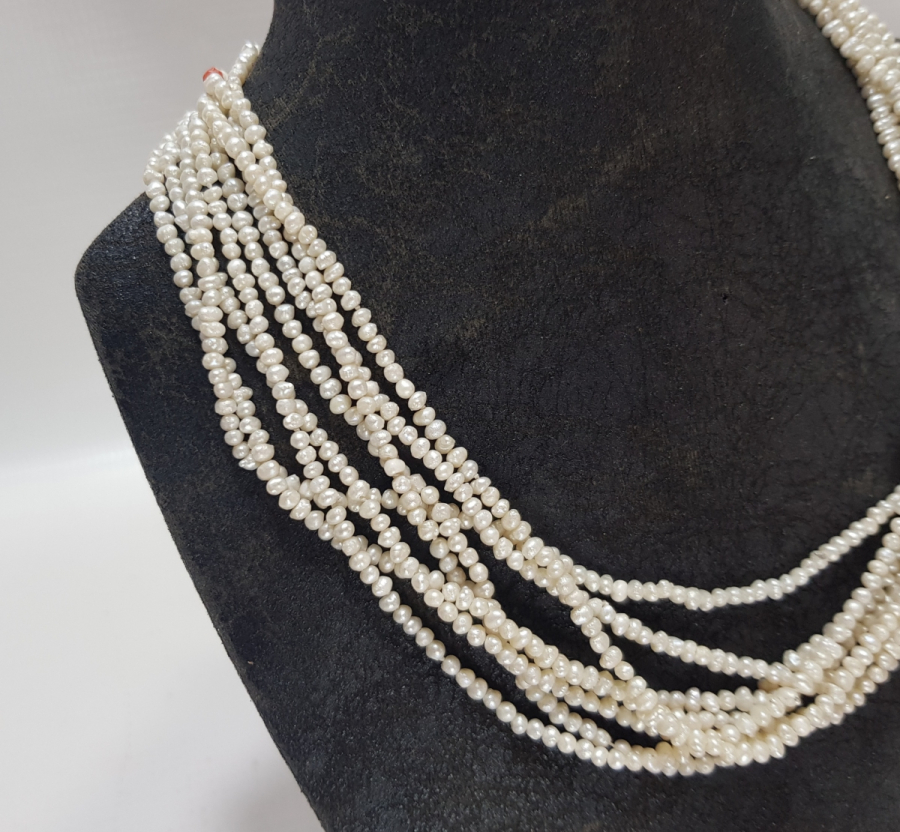 OSMANLI DÖNEMİ MERCANLI TAM TUR KUM İNCİ GERDANLIK