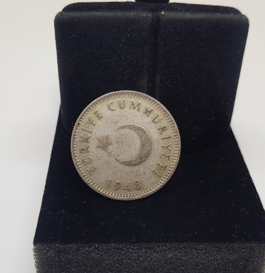TÜRKİYE CUMHURİYETİ'NİN TEDAVÜLE VERİLMİŞ SON GÜMÜŞ PARASI 1948 TARİHLİ 1 LİRA