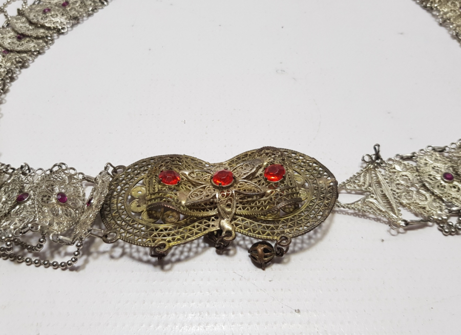 GÜMÜŞ KAPLAMA ANTİKA GELİN KEMERİ