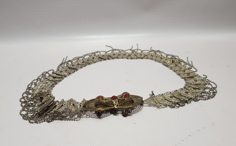 GÜMÜŞ KAPLAMA ANTİKA GELİN KEMERİ