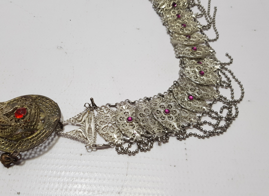 GÜMÜŞ KAPLAMA ANTİKA GELİN KEMERİ