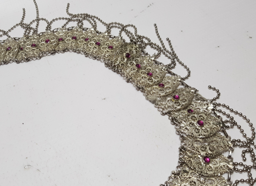 GÜMÜŞ KAPLAMA ANTİKA GELİN KEMERİ