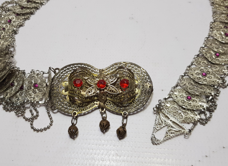 GÜMÜŞ KAPLAMA ANTİKA GELİN KEMERİ