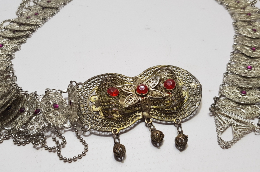 GÜMÜŞ KAPLAMA ANTİKA GELİN KEMERİ