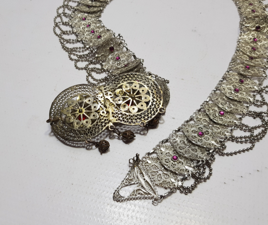 GÜMÜŞ KAPLAMA ANTİKA GELİN KEMERİ