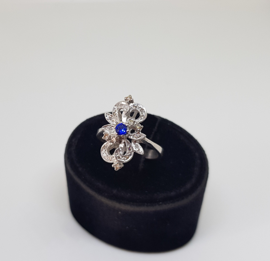 SAFİR VE PIRLANTA TAŞLI YÜZÜK