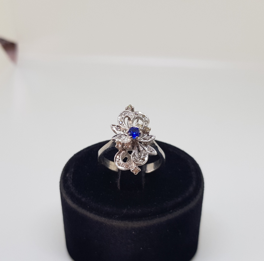 SAFİR VE PIRLANTA TAŞLI YÜZÜK