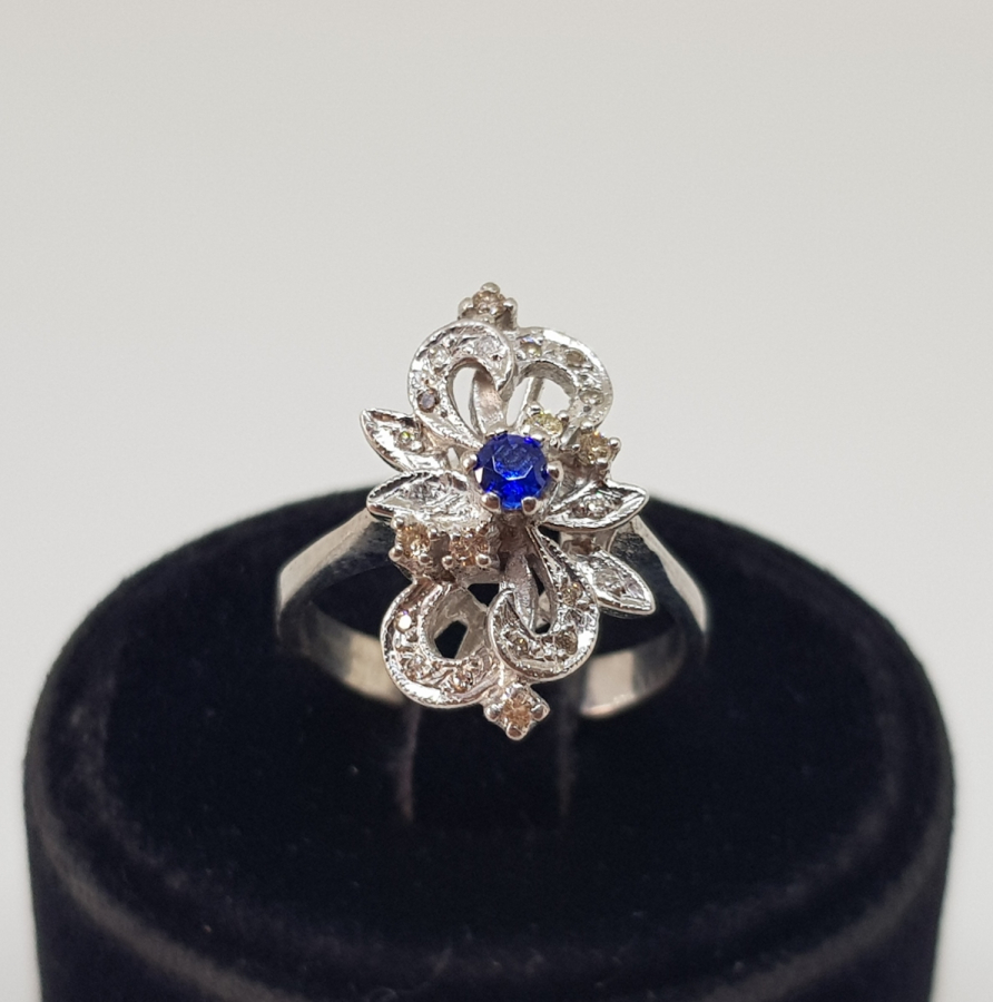 SAFİR VE PIRLANTA TAŞLI YÜZÜK