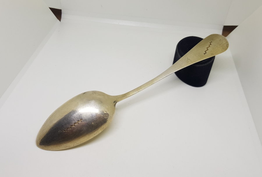 OSMANLI DÖNEMİ TUĞRALI VE MEŞRUTİYET SANCAKLI BÜYÜK BOY GÜMÜŞ KAŞIK