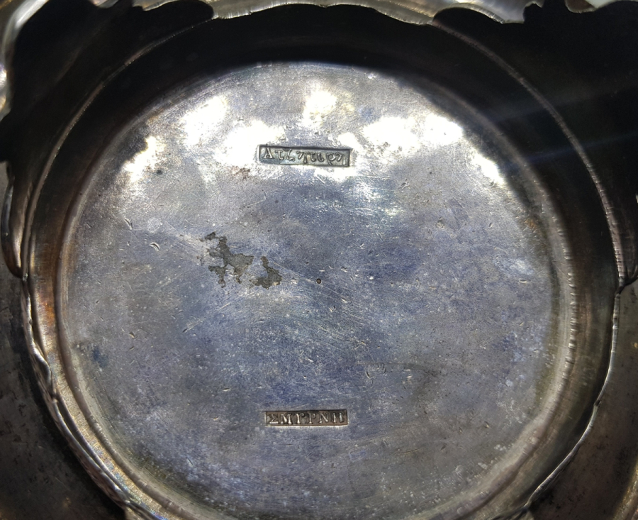 OSMANLI DÖNEMİ ÇOK NADİR İZMİR İŞİ RUM USTA DAMGALI GÜMÜŞ MACUNLUK