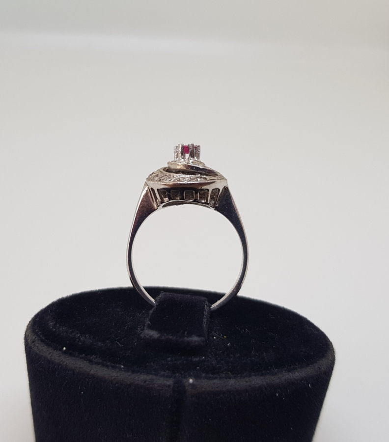 YAKUT VE PIRLANTA TAŞLI SALYANGOZ MODEL ÖZEL YAPIM YÜZÜK