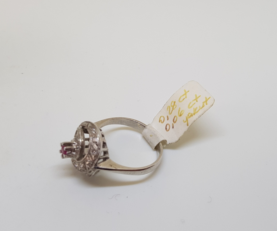 YAKUT VE PIRLANTA TAŞLI SALYANGOZ MODEL ÖZEL YAPIM YÜZÜK