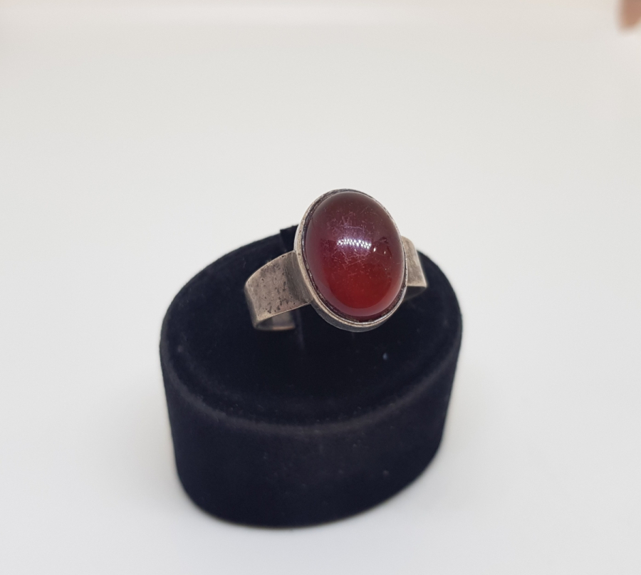 ÜZERİ YEMEN AKİĞİ TAŞLI HAC HATIRASI GÜMÜŞ YÜZÜK