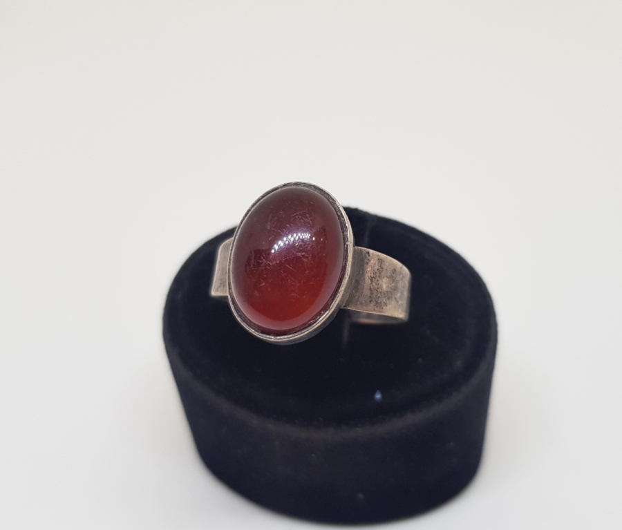 ÜZERİ YEMEN AKİĞİ TAŞLI HAC HATIRASI GÜMÜŞ YÜZÜK