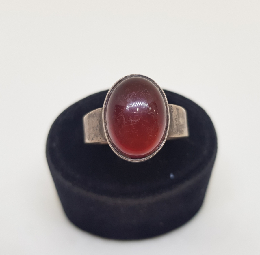 ÜZERİ YEMEN AKİĞİ TAŞLI HAC HATIRASI GÜMÜŞ YÜZÜK